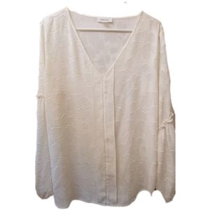 Calvin Klein Cream Burnout Poly Blouse Size XL